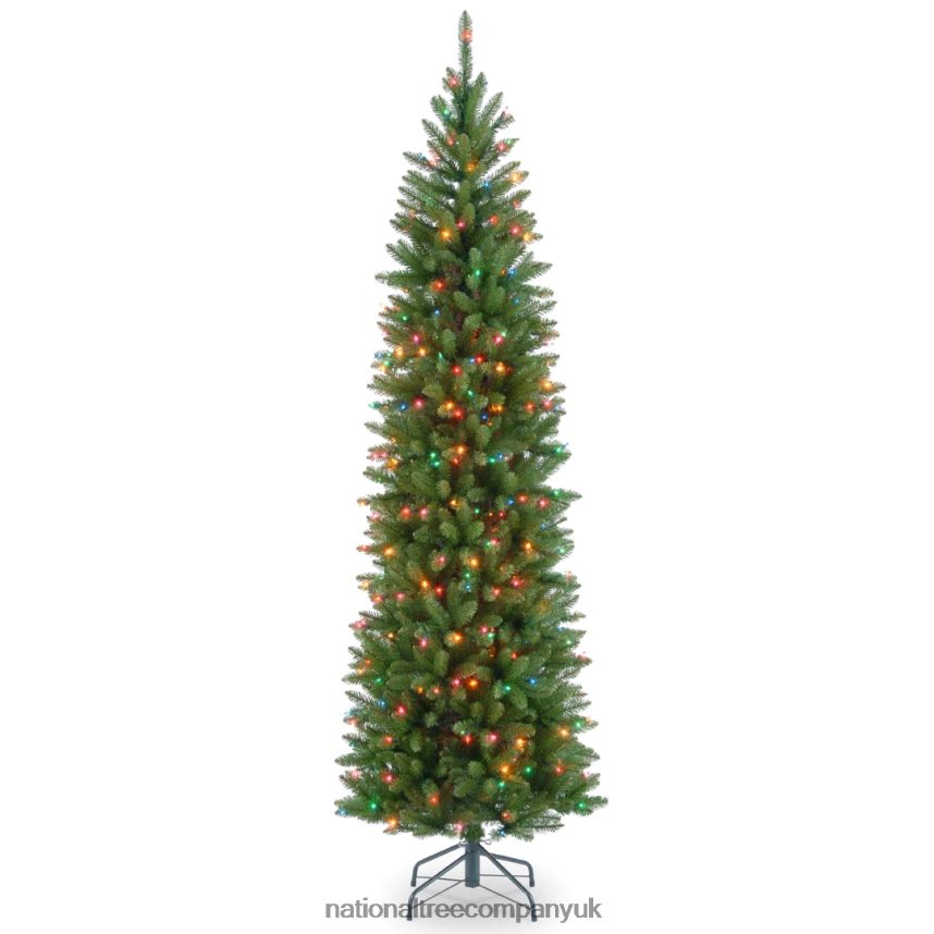 Trees | National Tree Company Artificial Pre-Lit Slim Christmas Tree Green Kingswood Fir Multicolor Lights Includes Stand 65 Feet F2L4F26